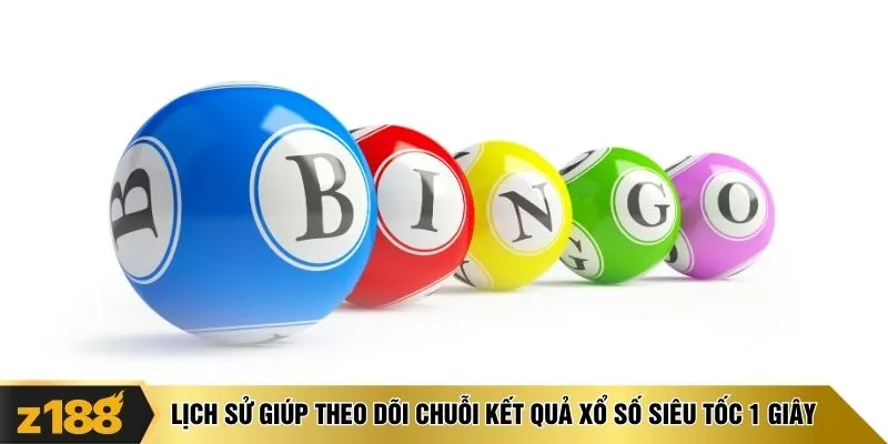 Lịch sử giúp theo dõi chuỗi kết quả xổ số siêu tốc 1 giây